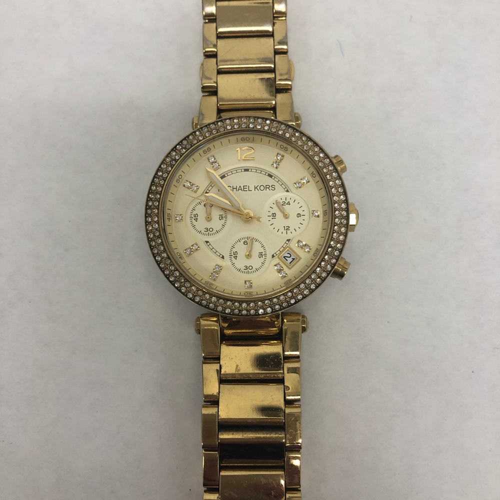 Michael Kors Crystal Pave Chronograph Dial Watch